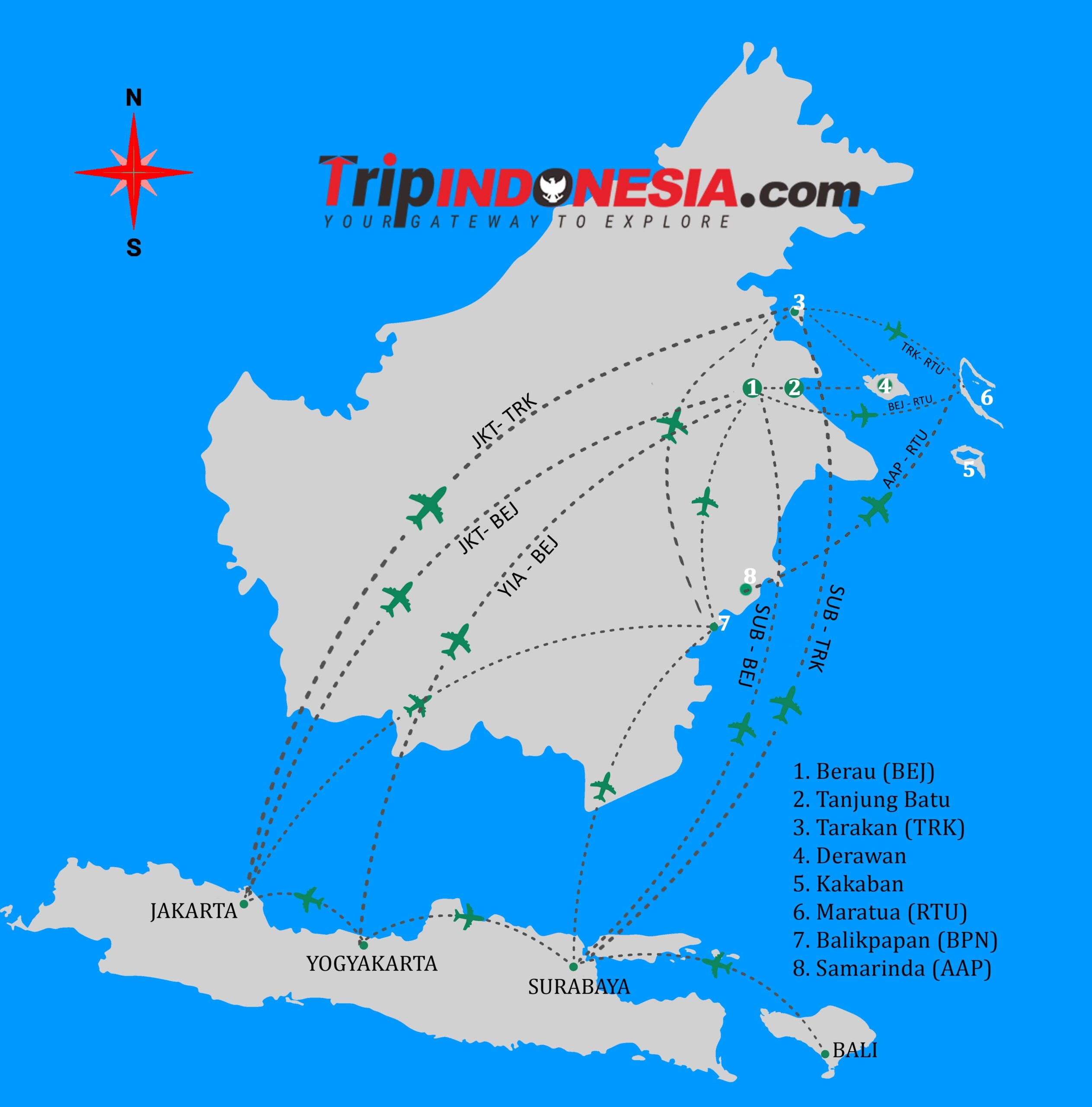 rute penerbangan derawan